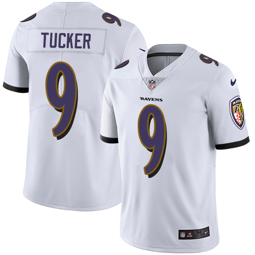 Nike Ravens #9 Justin Tucker White Men's Stitched NFL Vapor Untouchable Limited Jersey - Click Image to Close
